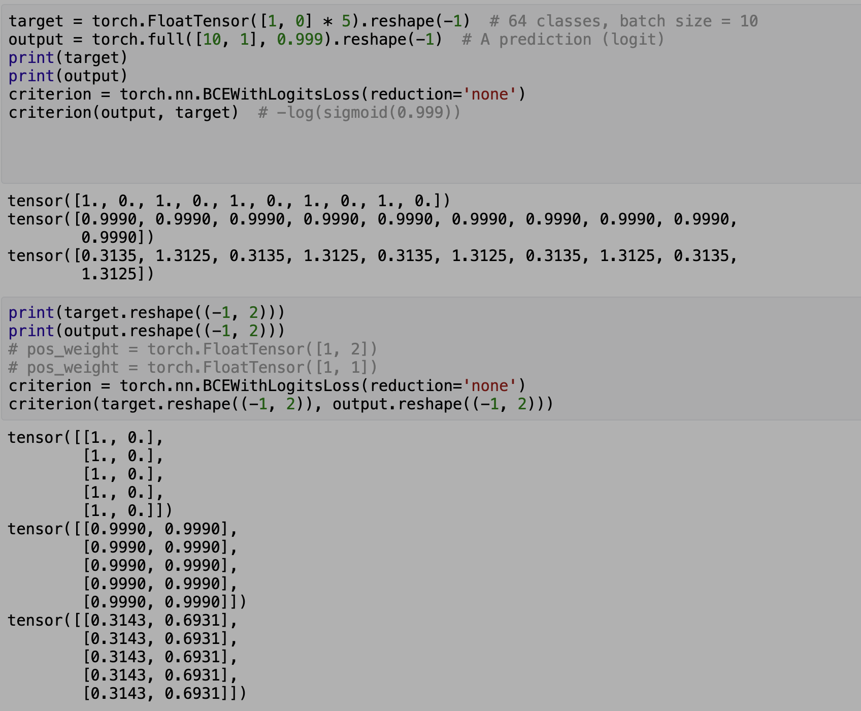 What's the behavior of BCEWithLogitsLoss for multi-label