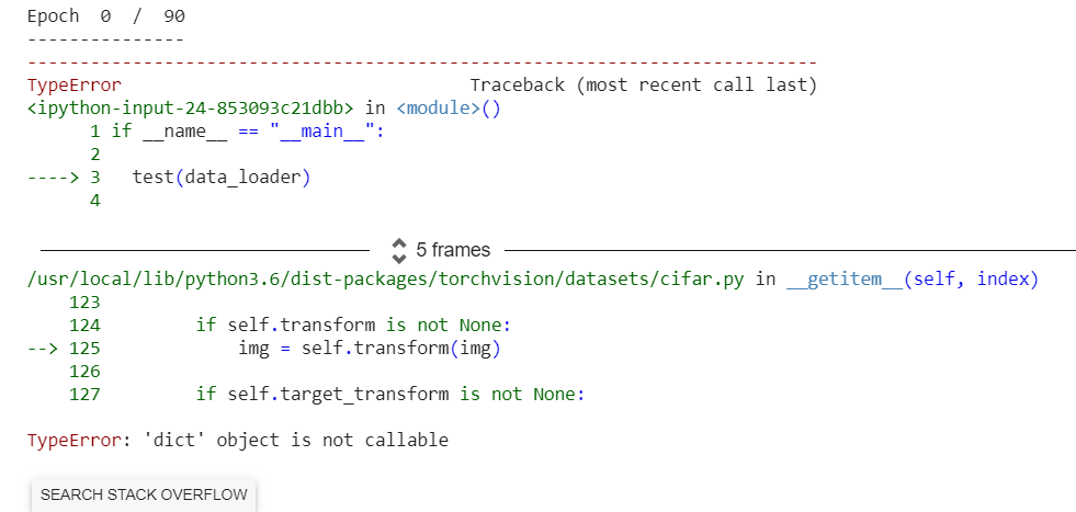 Getting Error Dict Object Is Not Callable - Pytorch Forums