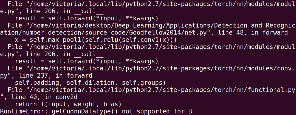 RuntimeError: GetCudnnDataType() Not Supported For B - PyTorch Forums