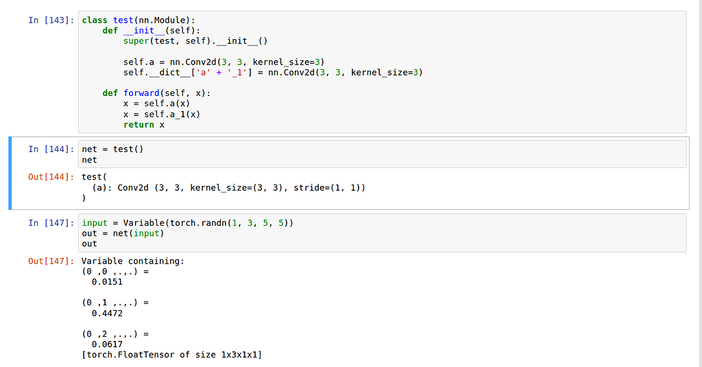 When I use self.__dict__[] to define a layer, it didn't show in the net ...