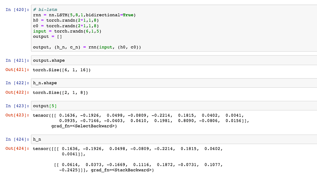 BiLSTM : Output & Hidden State Mismatch - PyTorch Forums