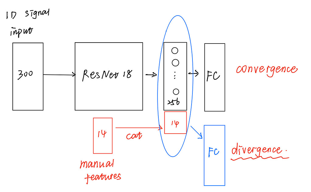 Divergence after adding manual features before fullyconnected layer