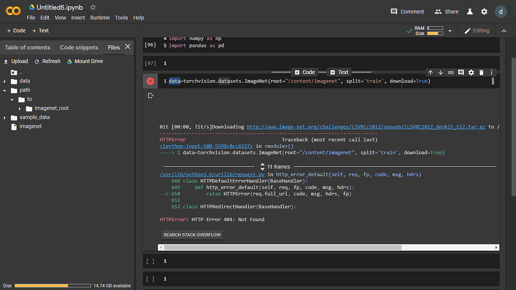 Pytorch out of memory. Torchvision.