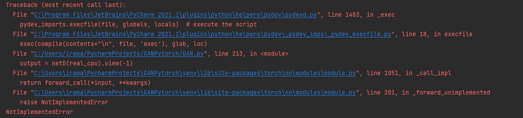 DCGAN - Getting Not Implemented Exception - vision - PyTorch Forums