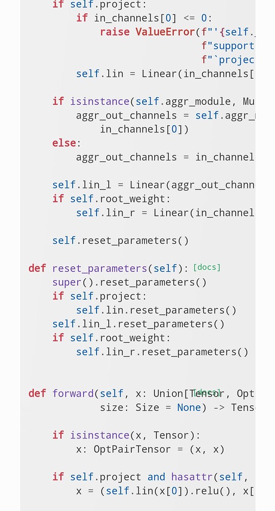 What is the default initial weights for pytorchgeometric SAGEconv