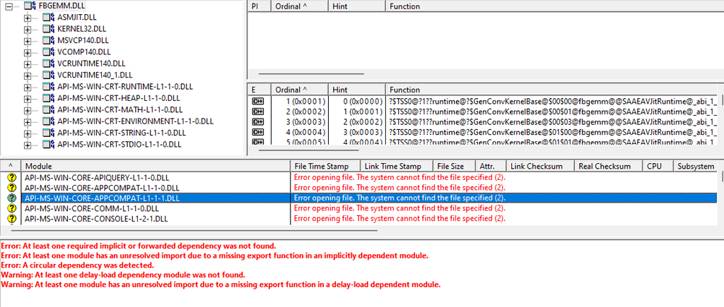Failed to import pytorch fbgemm.dll or one of its Failed to import pytorch fbgemm.dll or one of its