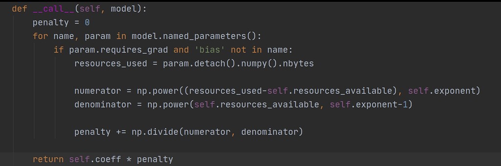 Regularization Pytorch Formulation for a custom regularizer to minimize amount of space taken ...
