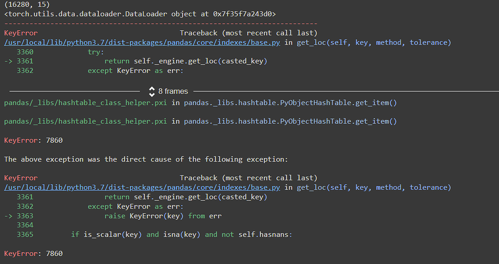 Unclear error related to dataloader, iter() and next() data PyTorch