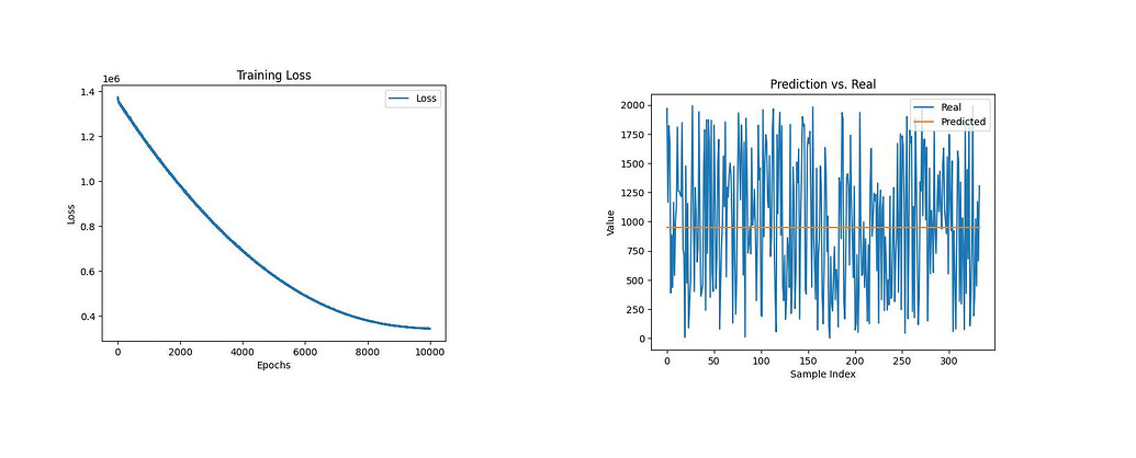 Constant Predictions in Non-Linear Model Despite Training Progress ...