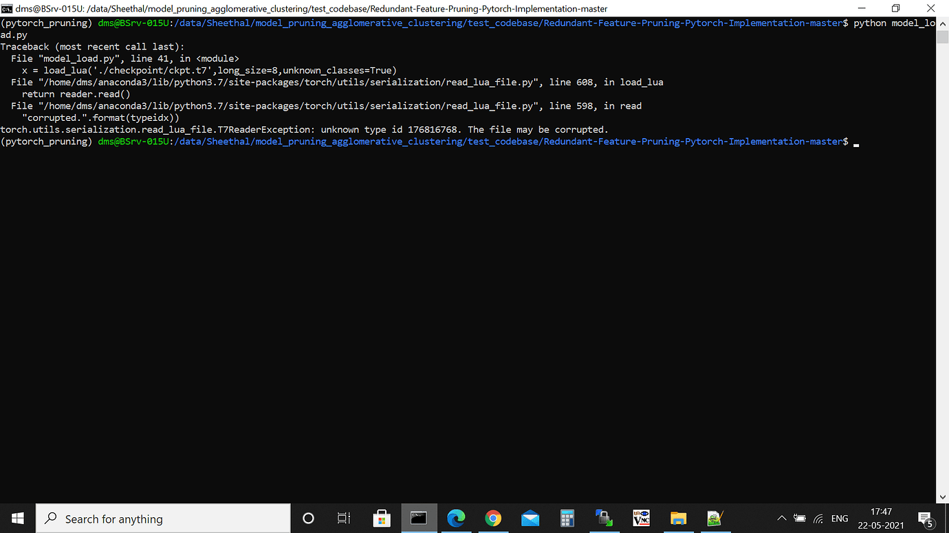 Error while loading t7 model - PyTorch Forums