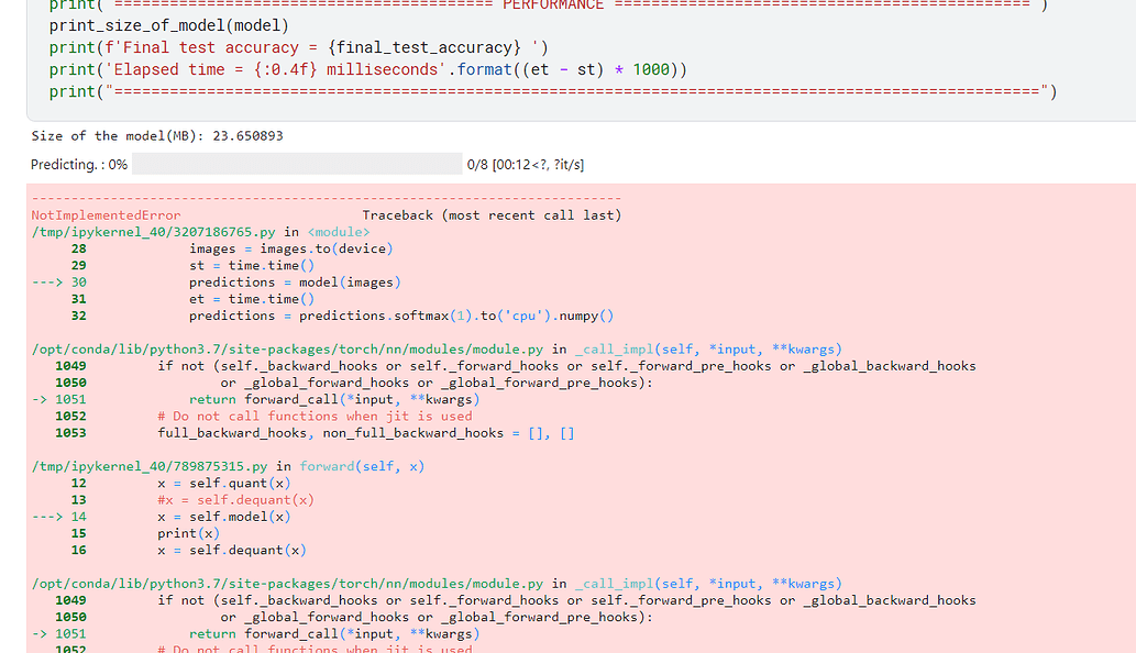 Error while post training quantizing the model - quantization - PyTorch ...