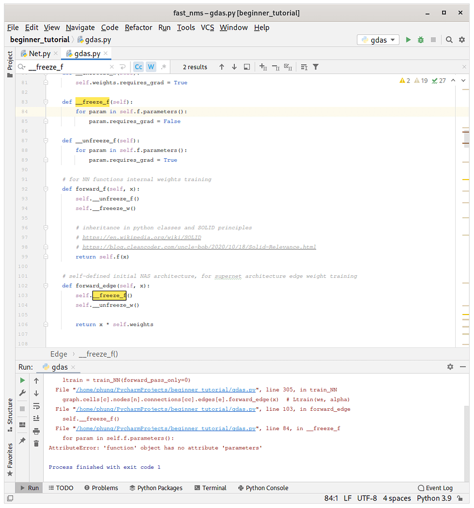 Attributeerror: 'function' Object Has No Attribute 'parameters 