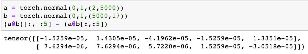 Why matrix multiplication returns inconsistent results with different ...