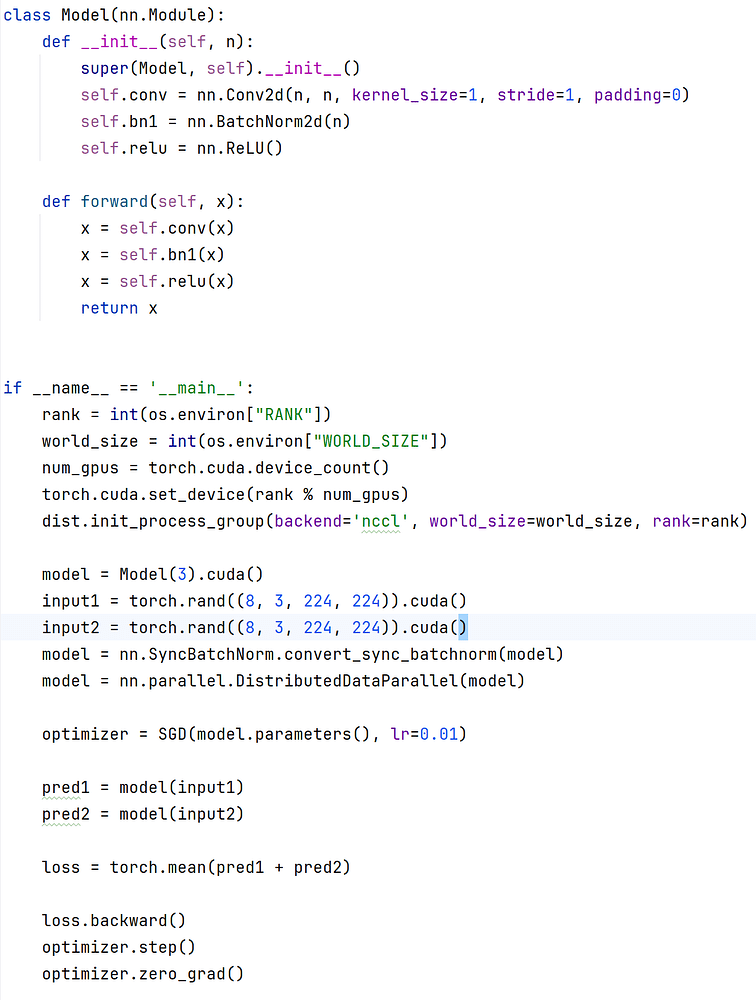DDP,batchnorm,two forward error - distributed - PyTorch Forums